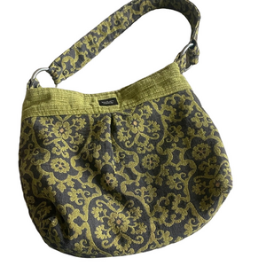 Madison Olive and Gray Patterned Hobo Bag 12x12